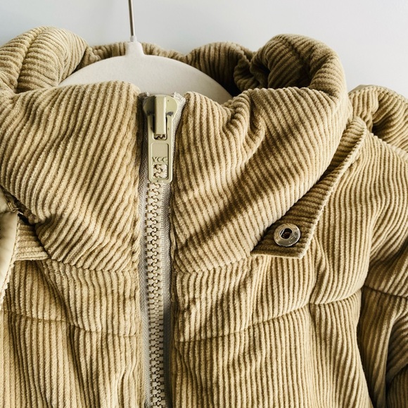 [Moving Sale] ASOS DESIGN cord puffer jacket with removable hood in tan - Picture 4 of 4